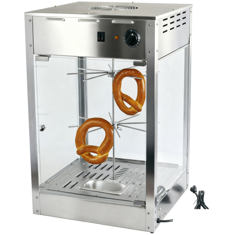Commercial Churro/Pretzel Warmer Stainless Steel Rotating Rack Inside Lamp Adjustable Thermostat Width for 14” Snacks | CaterEq CEPZ0214 Commercial Churro/Pretzel Warmer Stainless Steel Rotating Rack Inside Lamp Adjustable Thermostat Width for 14” Snacks | CaterEq CEPZ0214