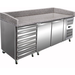 Refrigerated pizza preparation table 2 door 7 neutral drawers - CETHPZ2610TN