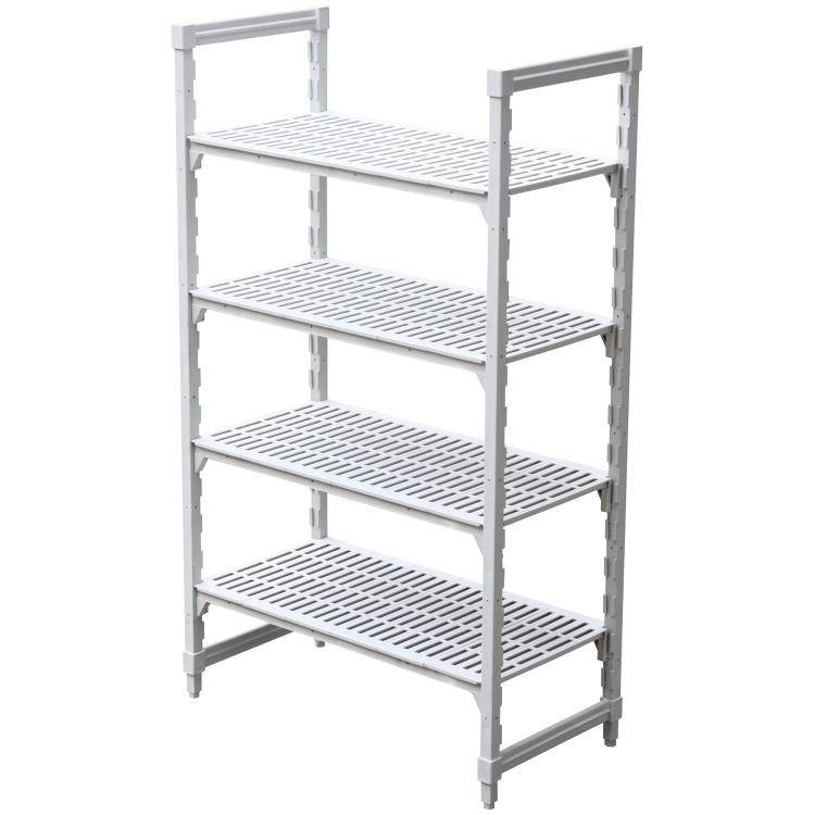 Fixed 4-Tier Plasteel Shelving Unit with Vented Shelves for Cold Rooms & Wet Areas 1220×355×1800mm | CaterEq CEQHW314