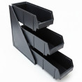 3 Tier Black Polypropylene Storage Organizer 143x510x359mm| CaterEq CEQHW348 3 Tier Black Polypropylene Storage Organizer 143x510x359mm| CaterEq CEQHW348
