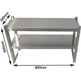 Double Tier Overshelf with Square Tubing Stainless Steel 900x280x600mm | CaterEq CEQNH102 Double Tier Overshelf with Square Tubing Stainless Steel 900x280x600mm | CaterEq CEQNH102