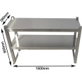 Double Tier Overshelf with Square Tubing Stainless Steel 1500x280x600mm | CaterEq CEQNH106 Double Tier Overshelf with Square Tubing Stainless Steel 1500x280x600mm | CaterEq CEQNH106
