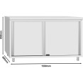 Commercial Stainless Steel Sliding Door Work Table Cabinet with Shelf 1500x600x850mm | CaterEq CEQNH304