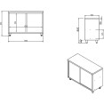 Commercial Stainless Steel Sliding Door Work Table Cabinet with Shelf 1800x600x850mm | CaterEq CEQNH306