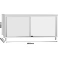 Commercial Stainless Steel Sliding Door Work Table Cabinet with Shelf 1800x600x850mm | CaterEq CEQNH306