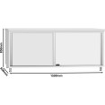 Commercial Stainless Steel Sliding Door Work Table Cabinet with Shelf 2100x600x850mm | CaterEq CEQNH308