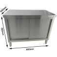 Commercial Stainless Steel Sliding Door Work Table Cabinet 600x600x850mm | CaterEq CEQNH310
