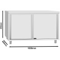 Commercial Stainless Steel Sliding Door Floor Cupboard 1000x600x850mm | CaterEq CEQNH314