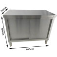 Commercial Stainless Steel Sliding Door Floor Cupboard 800x700x850mm | CaterEq CEQNH322