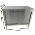 Commercial Stainless Steel Sliding Door Floor Cupboard 1000x700x850mm | CaterEq CEQNH324