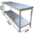 Commercial Stainless Steel 2 Tier Work Table 2000 x 600 x 850mm | CaterEq CEQNH66015 Commercial Stainless Steel 2 Tier Work Table 2000 x 600 x 850mm | CaterEq CEQNH66015