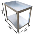 Commercial Stainless Steel 2 Tier Work Table 900 x 700 x 850mm | CaterEq CEQNH66019
