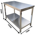 Commercial Stainless Steel 2 Tier Work Table 1400 x 700 x 850mm | CaterEq CEQNH66024 Commercial Stainless Steel 2 Tier Work Table 1400 x 700 x 850mm | CaterEq CEQNH66024