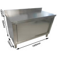 Commercial Stainless Steel Sliding Door Work Table Cabinet with Shelf and Backsplash 1000x700x950mm | CaterEq CEQNH822 Commercial Stainless Steel Sliding Door Work Table Cabinet with Shelf and Backsplash 1000x700x950mm | CaterEq CEQNH822