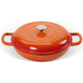 Enameled Cast iron Casserole Shallow pot Round Orange ø31cm 2.5 litres - CEQT3107O