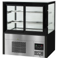 Cake counter Straight front 1000x700x1200mm 2 shelves Black base LED - CEGN1000R2BLACK