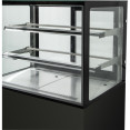 Cake counter Straight front 1000x700x1200mm 2 shelves Black base LED - CEGN1000R2BLACK
