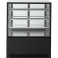Cake counter Straight front 900x730x1300mm 3 shelves Black base LED - CEGN900R3BLACK