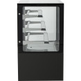 Cake counter Straight front 900x730x1300mm 3 shelves Black base LED - CEGN900R3BLACK