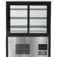 Cake counter Straight front 900x730x1300mm 3 shelves Black base LED - CEGN900R3BLACK