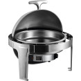 Roll top Chafer Electric heating Round Stainless steel Mirror polish 6 litres - CERA2101BE