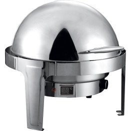 Roll top Chafer Electric heating Round Stainless steel Mirror polish 6 litres - CERA2101BE