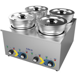 Commercial Electric Bain Marie Countertop Food Warmer 4 × 6.5L Pots 525×583×365mm | CaterEq CERBM7Q