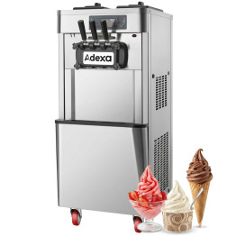Commercial Floor Standing Soft Ice Cream Machine 16–22L/h 2100W 3 Flavour Twin Hopper 540×750×1320mm | CaterEq CERC188G
