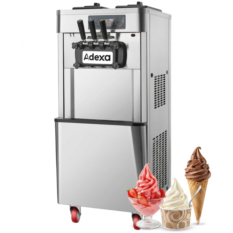 Commercial Floor Standing Soft Ice Cream Machine 16–22L/h 2100W 3 Flavour Twin Hopper 540×750×1320mm | CaterEq CERC188G Commercial Floor Standing Soft Ice Cream Machine 16–22L/h 2100W 3 Flavour Twin Hopper 540×750×1320mm | CaterEq CERC188G