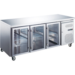 Commercial Refrigerated Counter 3 glass doors Depth 700mm - CETHP3100TNG