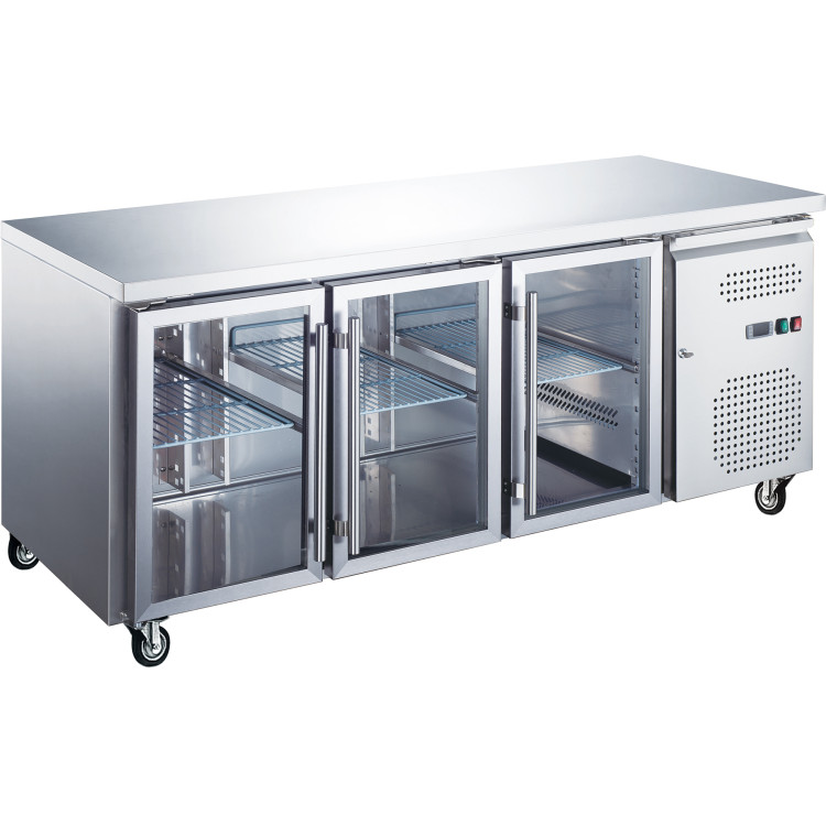 Commercial Refrigerated Counter 3 glass doors Depth 600mm - CETHSNACK3100TNG