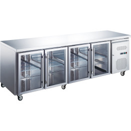Commercial Refrigerated Counter 4 glass doors Depth 700mm - CETHP4100TNG