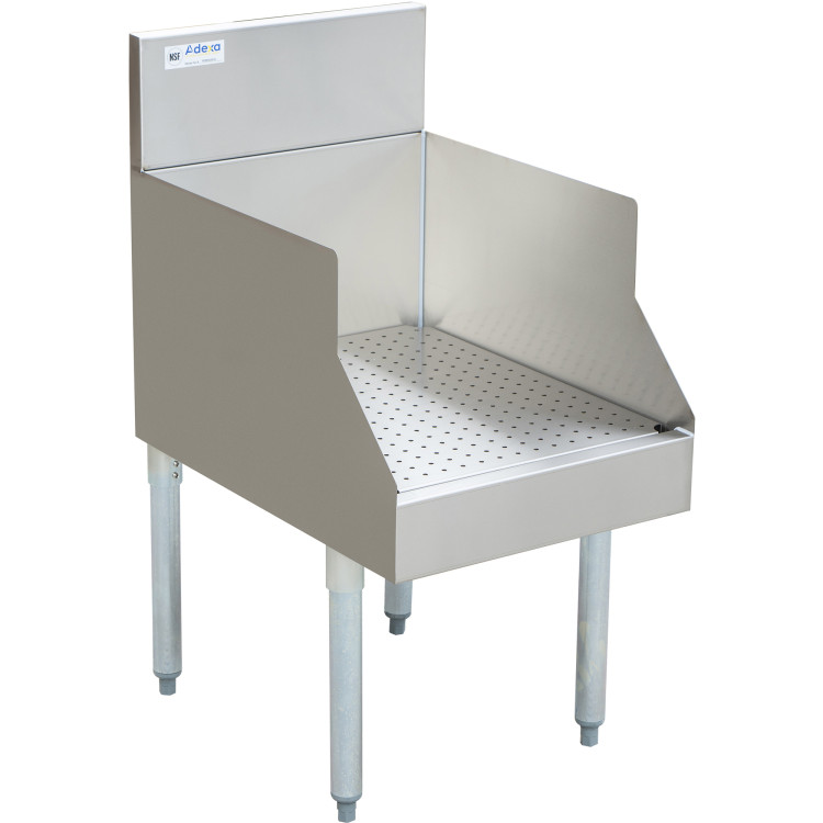 Commercial Recessed Bar Drainboard with Backsplash Stainless steel 610x640x760mm - CERPBDU2524