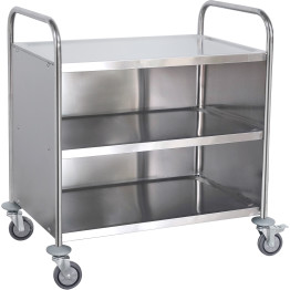 Commercial Serving/Service/Clearing Trolley with Cabinet Stainless steel 3 tier 860x540x940mm - CERST3AC