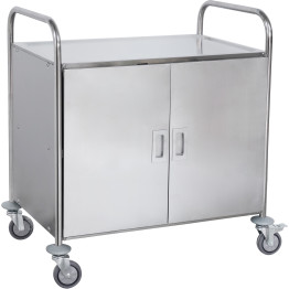 Commercial Serving/Service/Clearing Trolley with Cabinet & Doors Stainless steel 3 tier 860x540x940mm - CERST3AD