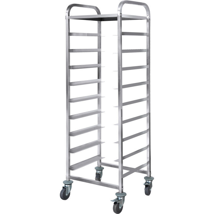 Commercial Dishwasher Basket Trolley with Top shelf Stainless steel 9 levels 550x510x1700mm - CERT5509T