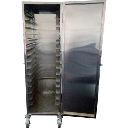 Professional Front and Rear Door Mobile Bakery Trolley with Cabinet 15 Tier Stainless Steel - CERTC201