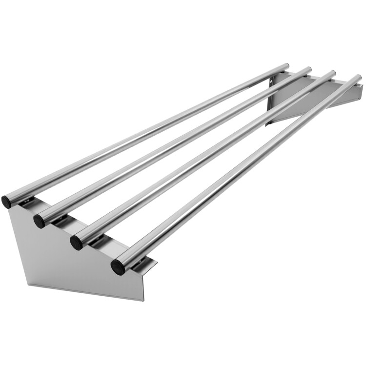 Commercial Stainless Steel Wall Mounted Rack 1200×300×230mm 4 Tube | CaterEq CERTW130120 Commercial Stainless Steel Wall Mounted Rack 1200×300×230mm 4 Tube | CaterEq CERTW130120