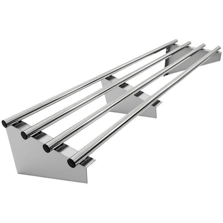 Commercial Stainless Steel Wall Mounted Rack 1400×300×230mm 4 Tube | CaterEq CERTW130140 Commercial Stainless Steel Wall Mounted Rack 1400×300×230mm 4 Tube | CaterEq CERTW130140