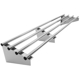 Commercial Stainless Steel Wall Mounted Rack 1800×300×230mm 4 Tube | CaterEq CERTW130180