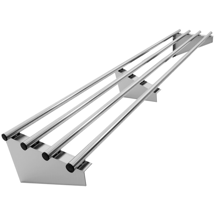 Commercial Stainless Steel Wall Mounted Rack 2000×300×230mm 4 Tube | CaterEq CERTW130200