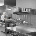 Commercial Stainless Steel Wall Mounted Rack 1000×300×230mm 4+1 Tube with 8 S Hooks | CaterEq CERTW230100