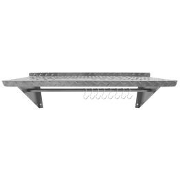Commercial Stainless Steel Wall Mounted Non-Slip Shelf with Rail & 8 Hooks 1000 x 300 x 230mm | CaterEq CERTW3B1030