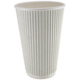 500pcs Compostable Coffee Cups Ripple wall 16oz/473ml White - CERW16W 500pcs Compostable Coffee Cups Ripple wall 16oz/473ml White - CERW16W