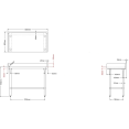 Bakery Work table Wood top 3 sides upstand 1200x600x900mm - CERWTG600X1200100BSOB