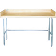 Bakery Work table Wood top 3 sides upstand 1200x600x900mm - CERWTG600X1200100BSOB