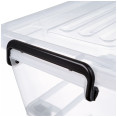 Pack of 8 Plastic Storage Box with Wheels & Lid & Clips 50 litre 560x390x310mm Polypropylene - CES1050