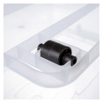 Pack of 8 Plastic Storage Box with Wheels & Lid & Clips 50 litre 560x390x310mm Polypropylene - CES1050