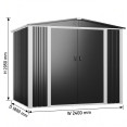 Outdoor Steel Storage Shed 8 x 6ft 2400 x 1800 x 2050mm | CaterEq CESART108 Outdoor Steel Storage Shed 8 x 6ft 2400 x 1800 x 2050mm | CaterEq CESART108
