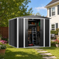 Outdoor Steel Storage Shed 8 x 8ft 2400 x 2400 x 2050mm | CaterEq CESART112 Outdoor Steel Storage Shed 8 x 8ft 2400 x 2400 x 2050mm | CaterEq CESART112